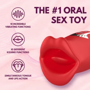 French Kiss Biting & Licking Moving Mouth Tongue Vibrator